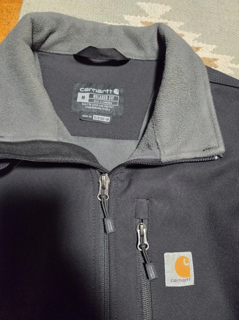 Carhartt Men's Black Performance Softshell Jacket with Logo Patch